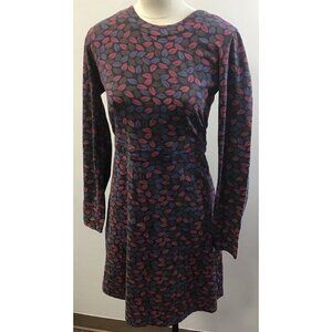 MUDD & WATER  SIZE 12 MIDI DRESS STRETCH SCOOP NECK FLORAL ORGANIC COTTON